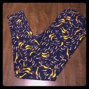 Duck and duckling lularoe os legging purple blue